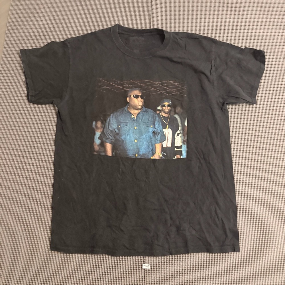 Notorious B.I.G. Biggie Smalls P Diddy Graphic T-Shirt Mens Large Black Rap Tee